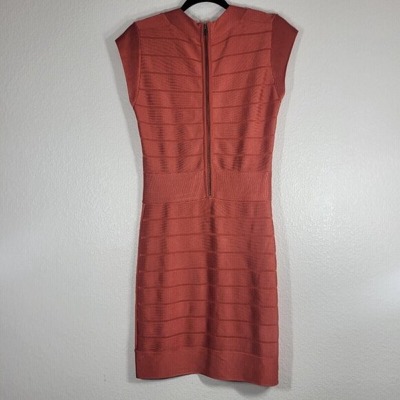 French Connection 90s Bandeau Bodycon Dress Size 10 Orange Party Clubwear - Picture 4 of 10